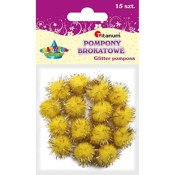 Pompony Titanum złote 15 szt.