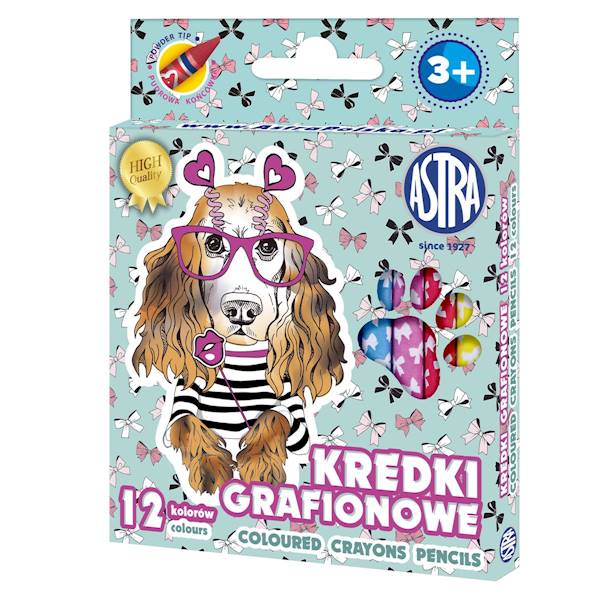 Kredki grafionowe Astrakids 12 kolorów piesek
