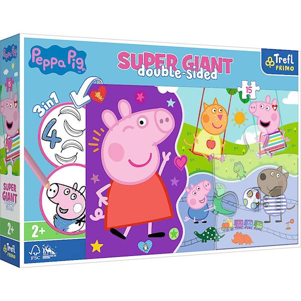 Puzzle Trefl świnka Peppa 15 GIANT 3w1