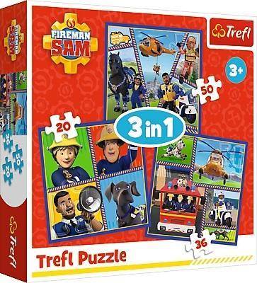 Puzzle Trefl Strażak Sam 106 el. 3 obrazki w 1