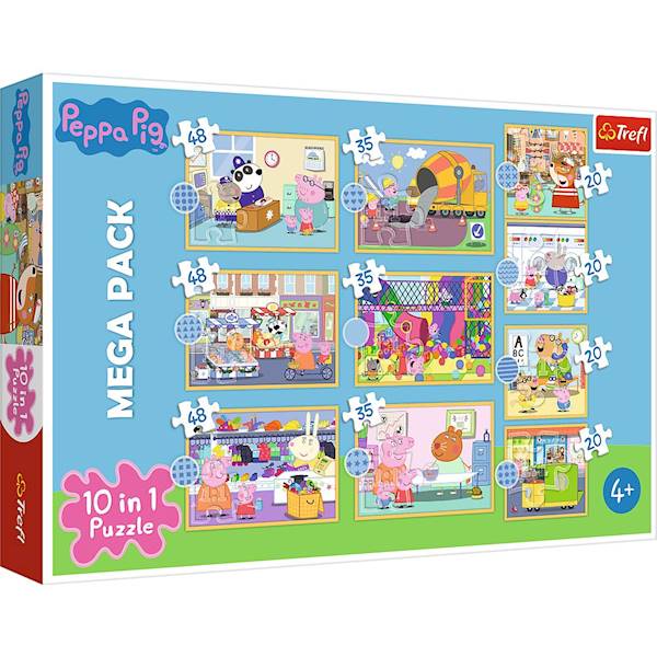 Puzzle Trefl Świnka Peppa 329 el. 10 obrazków w 1