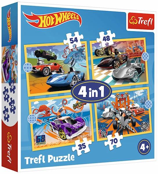 Puzzle Trefl Hot Wheels 207 el. 4 obrazki w 1