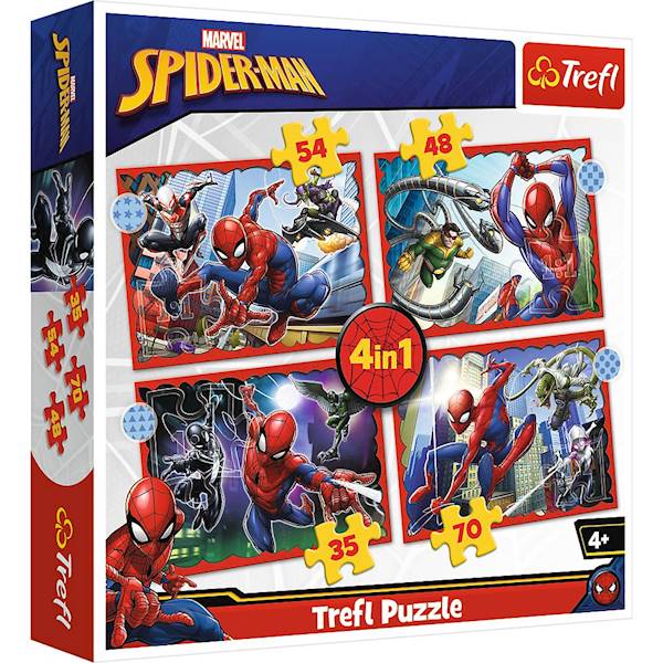 Puzzle Trefl Spider Man 207 el. 4 obrazki w 1 