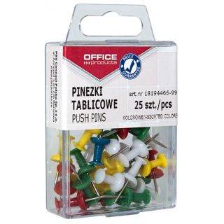 Pinezki Office Products beczułki 25 szt. kolorowe