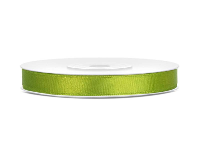 Wstążka satynowa zielone jabłko 6 mm x 25 m