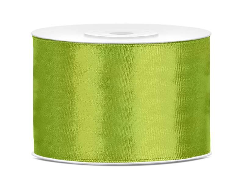 Wstążka satynowa zielone jabłko 50mm x 25m