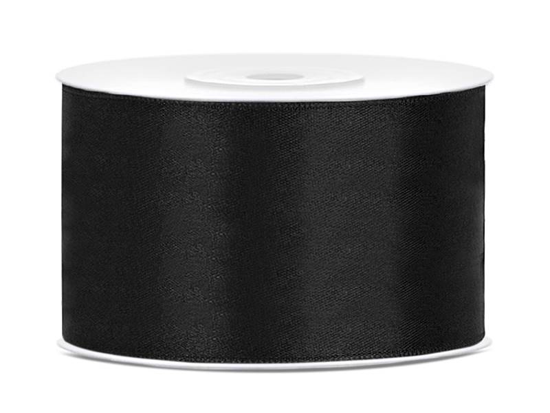 Wstążka satynowa czarna 38mm x 25m