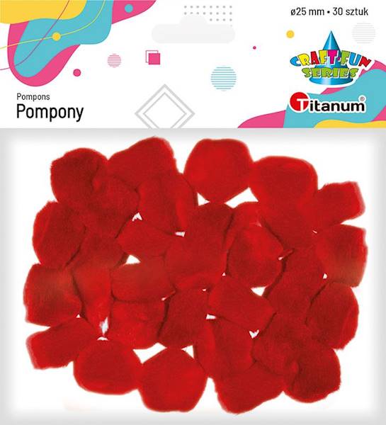 Pompony Titanum czerwone 30 szt.