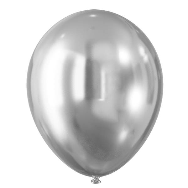 Balony gumowe Arpex efekt chromu srebrny 5 szt.