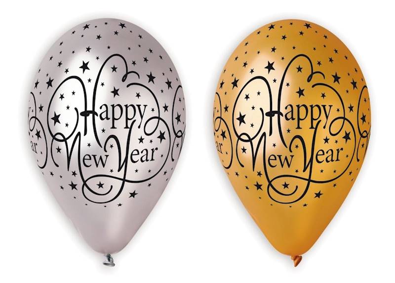 Balon gumowy Godan HAPPY NEW YEAR mix