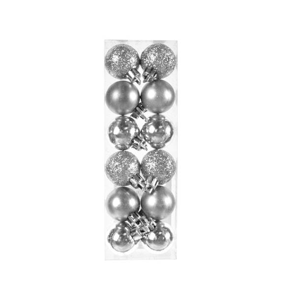 Bombki Arpex mini 12szt. srebrne 25cm