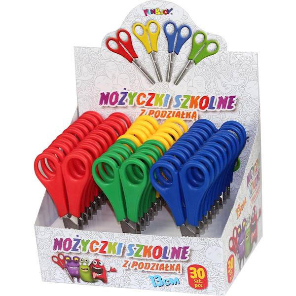 Nożyczki szkolne z przedziałką 13cm Fun&Joy