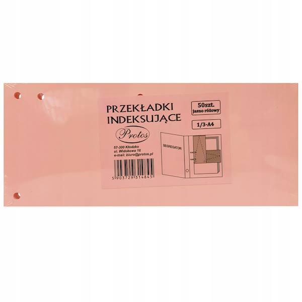 Przekładka czysta Protos 1/3 A4 jasny róż 50k