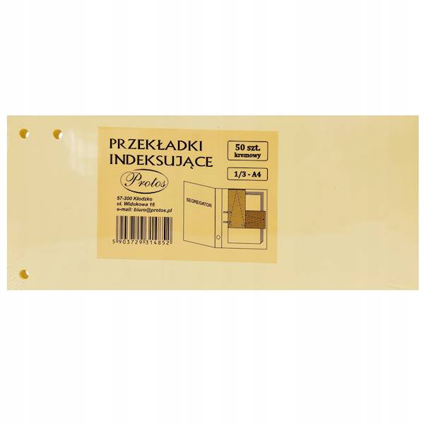 Przekładka czysta Protos 1/3 A4 kremowa 50k