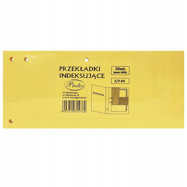 Przekładka czysta Protos 1/3 A4 jasnożółta 50k
