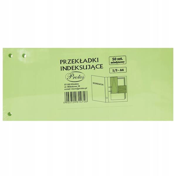 Przekładka czysta Protos 1/3 A4 seledynowa 50k