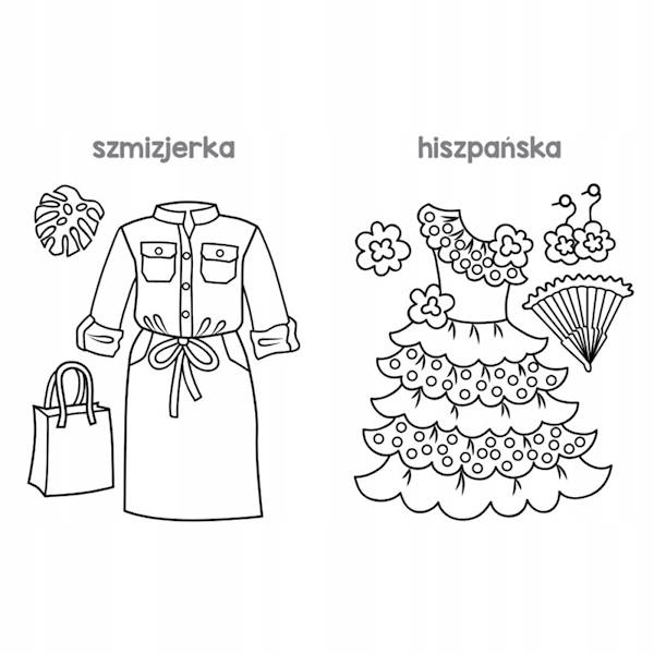 Wesołe kolorowanki sukienki