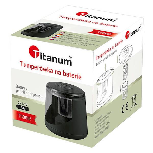 Temperówka elektryczna na baterie Titanum czarna