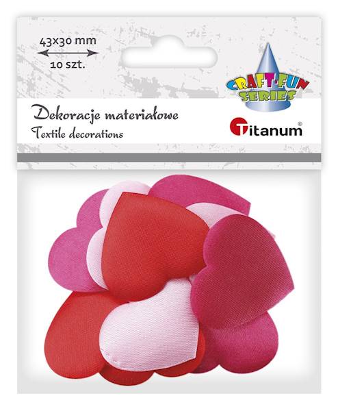 Dekoracje materiałowe Titanum serca 10 szt.