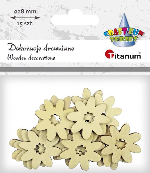 Dekoracje drewniane Titanum kwiaty 15 szt.
