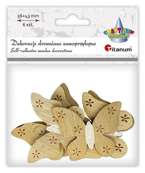 Dekoracje drewniane samoprzylepne Titanum motyle