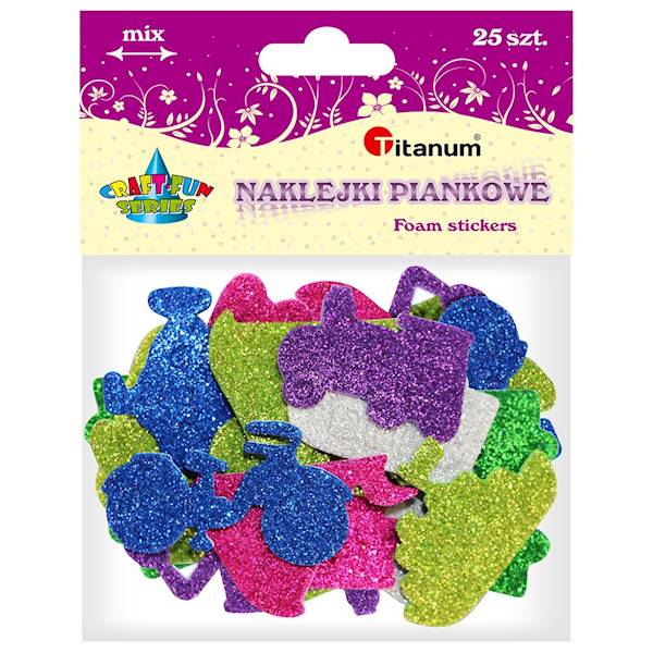 Naklejki piankowe Titanum brokatowe pojazdy 25 szt