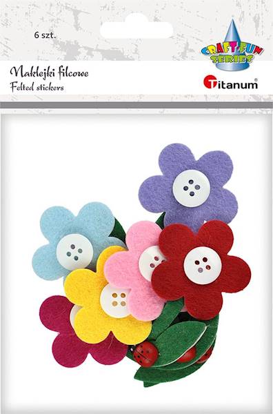 Naklejki filcowe Titanum kwiaty 6 szt.