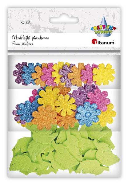Naklejki piankowe Titanum 57 szt. kwiaty, liście