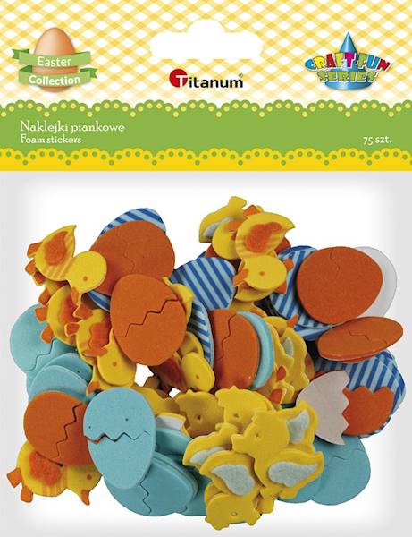 Naklejki piankowe Titanum 75 szt. kaczki, pisanki