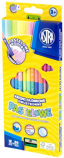Kredki dwustronne pastelowe Astra 12 szt./ 24 kol