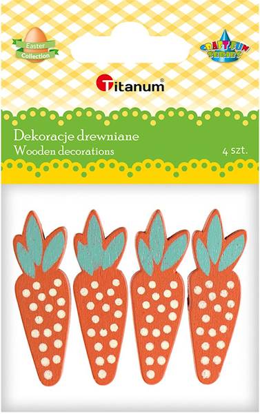 Dekoracje drewniane Titanum marchewki 4 szt.