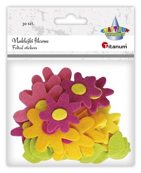 Naklejki filcowe Titanum 30 szt. kwiaty