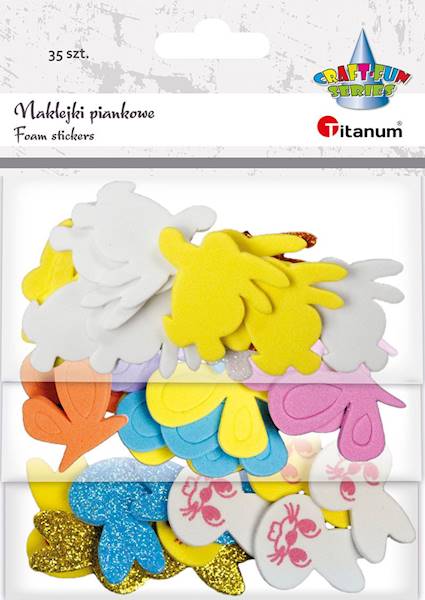 Naklejki piankowe Titanum 35 szt. zające, motyle