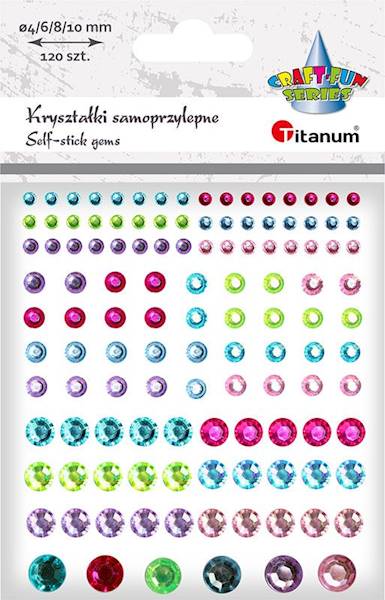 Kryształki samoprzylepne Titanum 120 szt. okrągłe