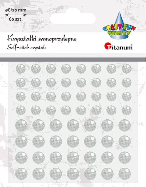 Krysztalki samoprzylepne Titanum 60 szt. białe