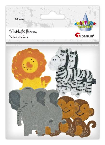 Naklejki filcowe Titanum safari 12 szt.
