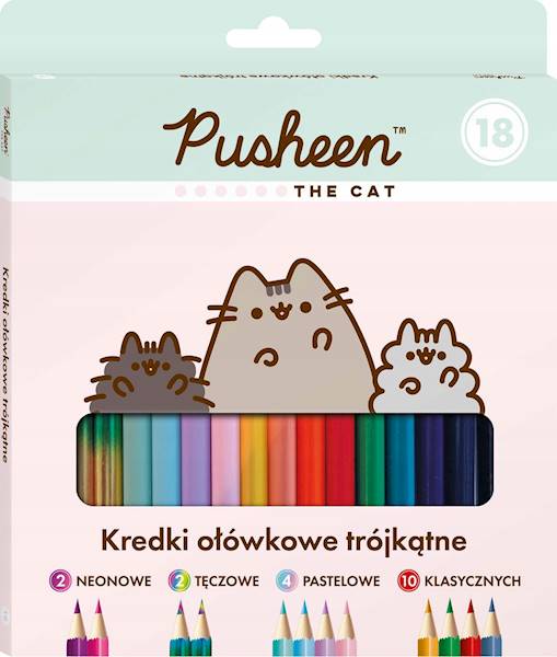 Kredki ołówkowe Pusheen 18 kolorów