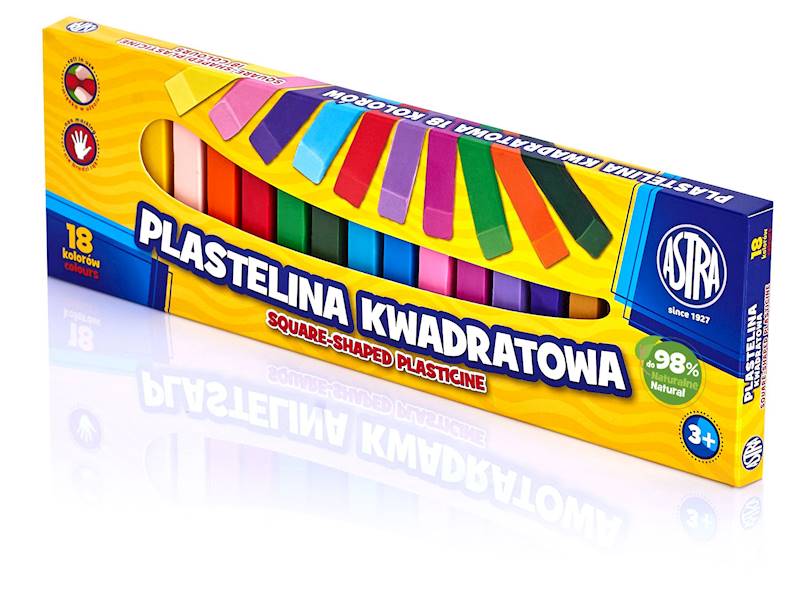 Plastelina Astra 18 kolorów kwadratowa 