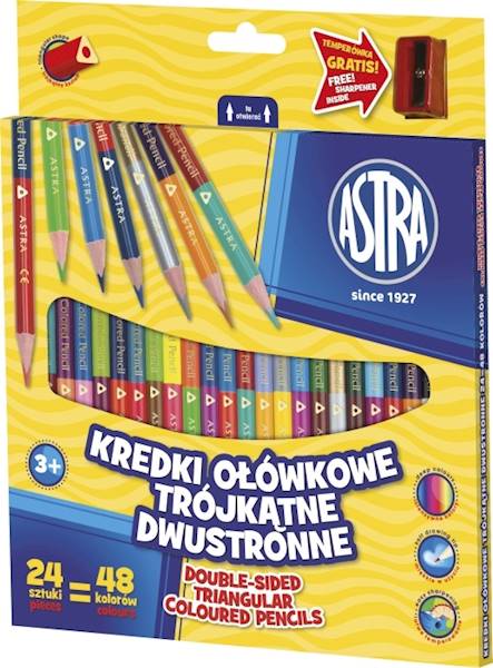 Kredki ołówkowe dwustronne Astra 24 szt. / 48 kol.