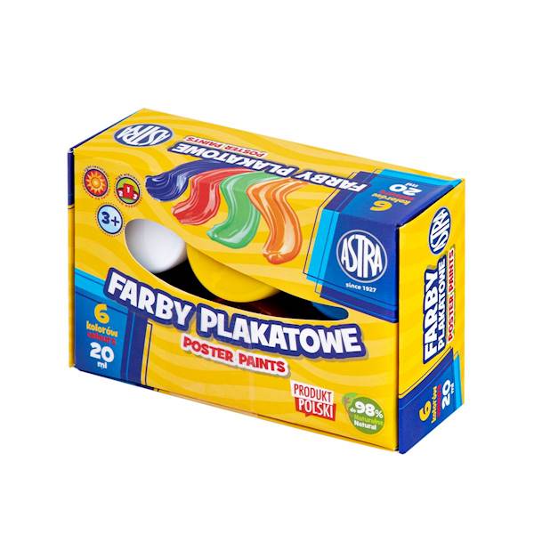 Farby plakatowe ASTRA 6 kolorów 