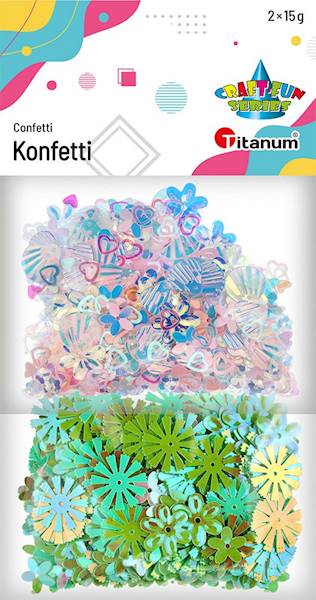 Zestaw konfetti Titanum 2 x 15 g, mix wzorów