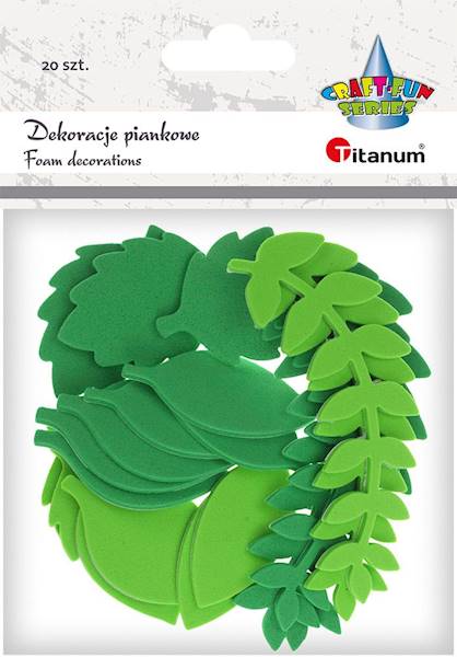 Dekoracje piankowe Titanum liście 20 szt.