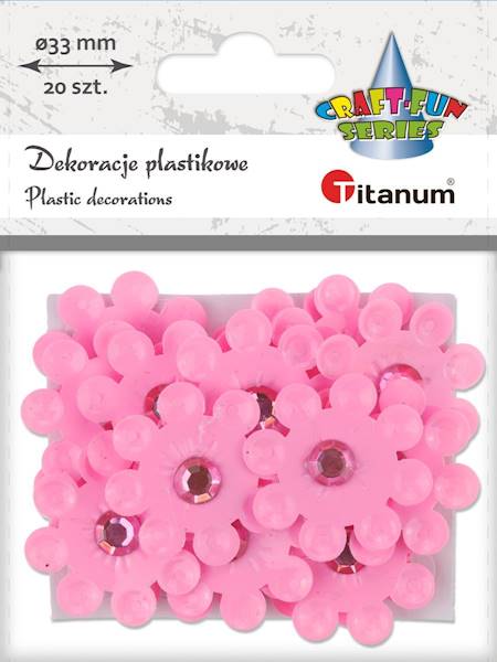 Dekoracje plast. Titanum różowe kwiaty