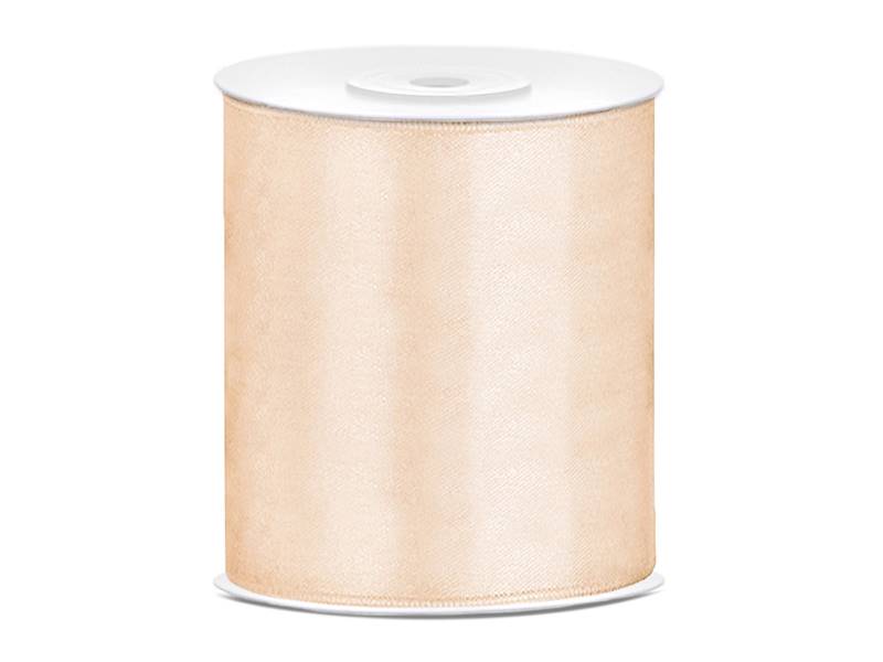 Wstążka satynowa kremowa 100 mm x 25 m