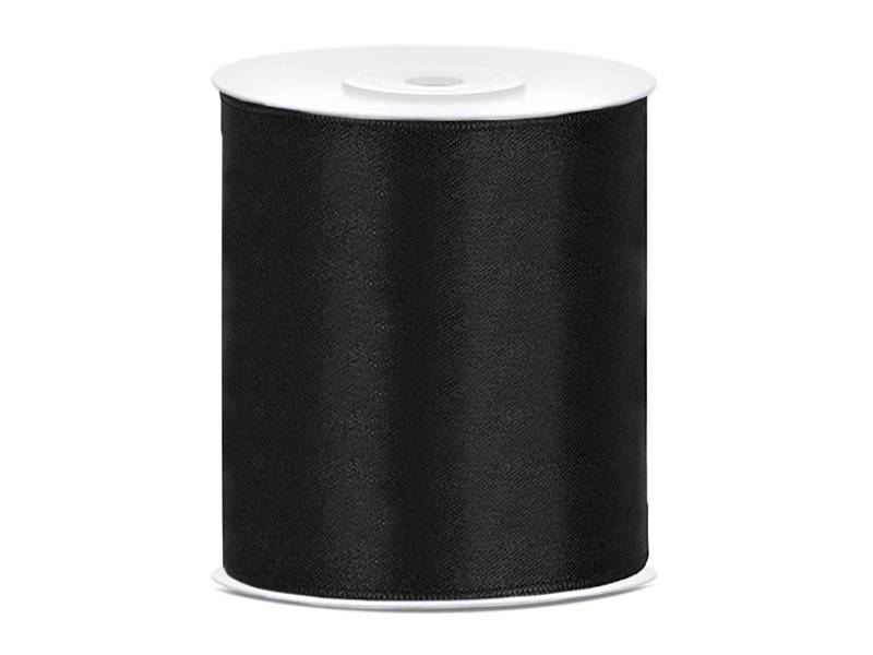 Wstążka satynowa czarna 100 mm x 25 m