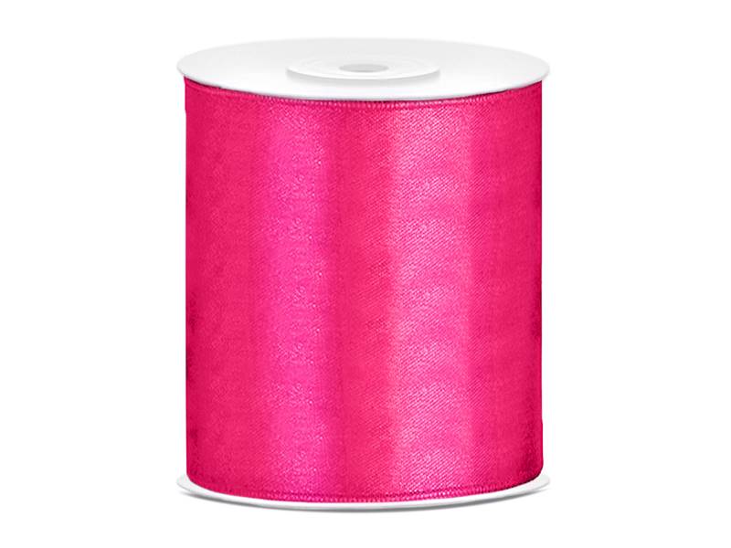 Wstążka satynowa ciemny róż 100 mm x 25 m