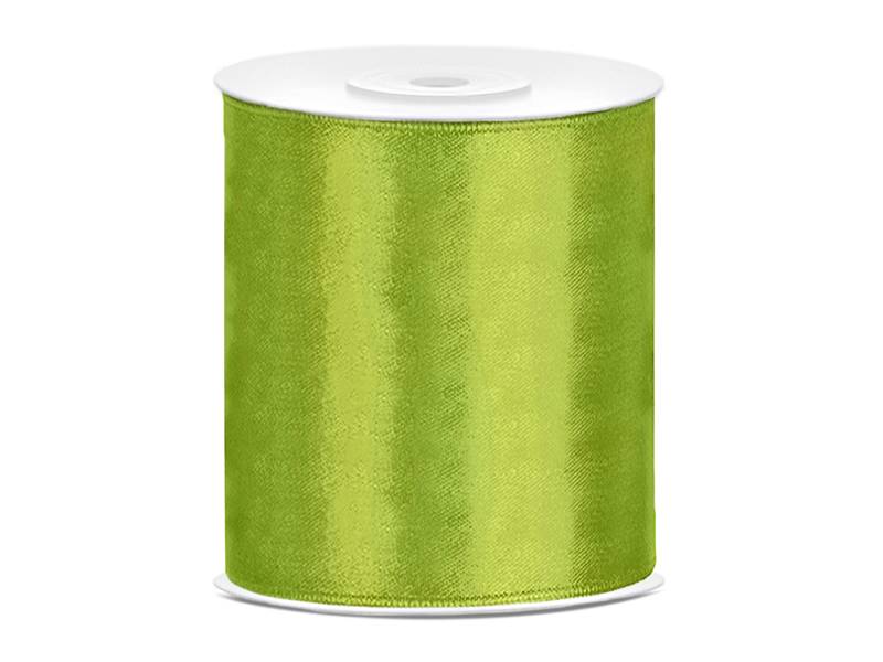 Wstążka satynowa zielone jabłko 100 mm x 25 m