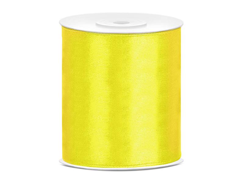 Wstążka satynowa żółta 100 mm x 25 m