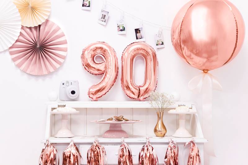 Balon foliowy Cyfra ''9'', 35cm, różowe złoto