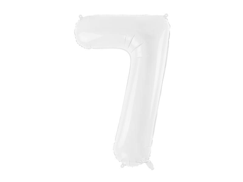 Balon foliowy Cyfra ''7'', 86 cm, biały